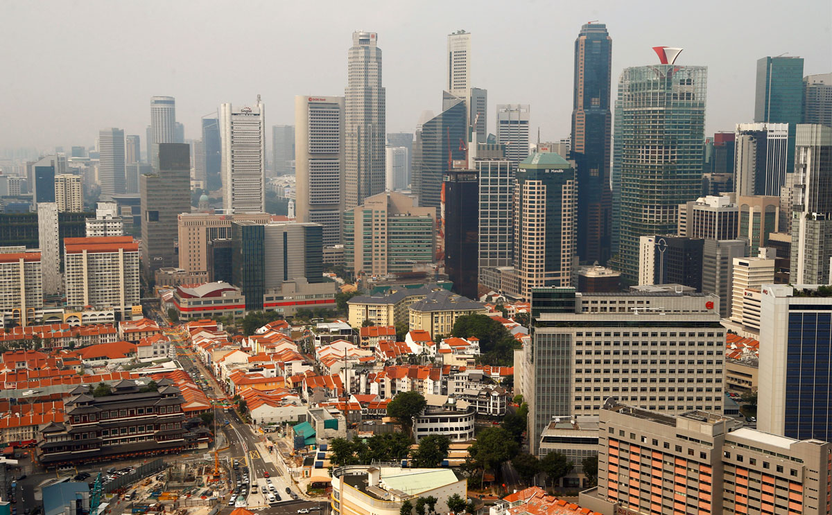 Сингапур днём, фото с высоты