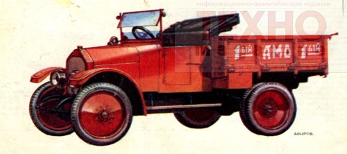 Фото первого советского грузовика Ф 15, производимого заводом Автомобильное московское общество АМО