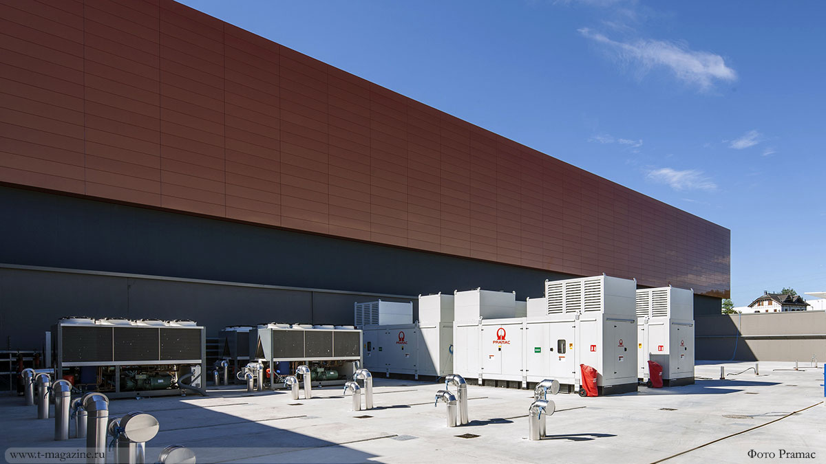 Промышленные дизельные генераторы Pramac установленные на крыше торгового центра